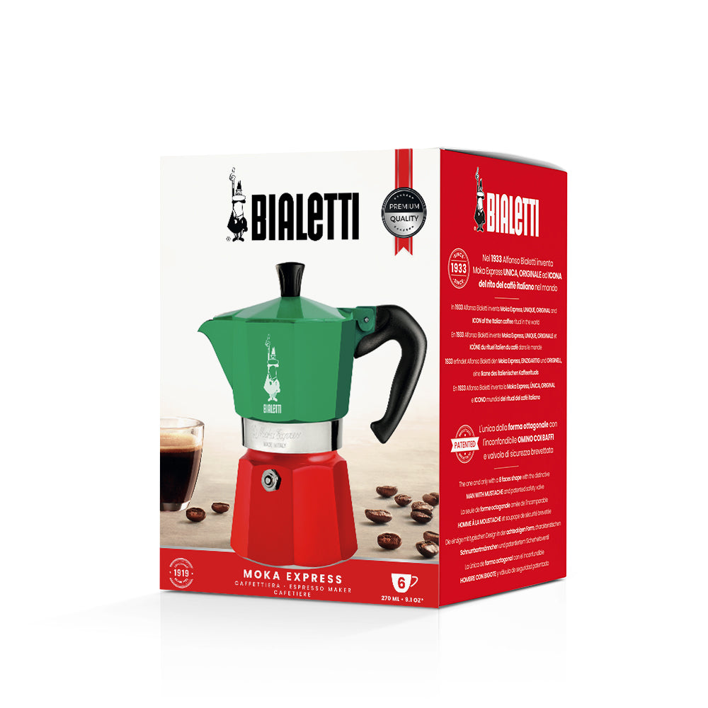Bialetti Moka Express | Tricolore Edition | 3-Cup & 6-Cup