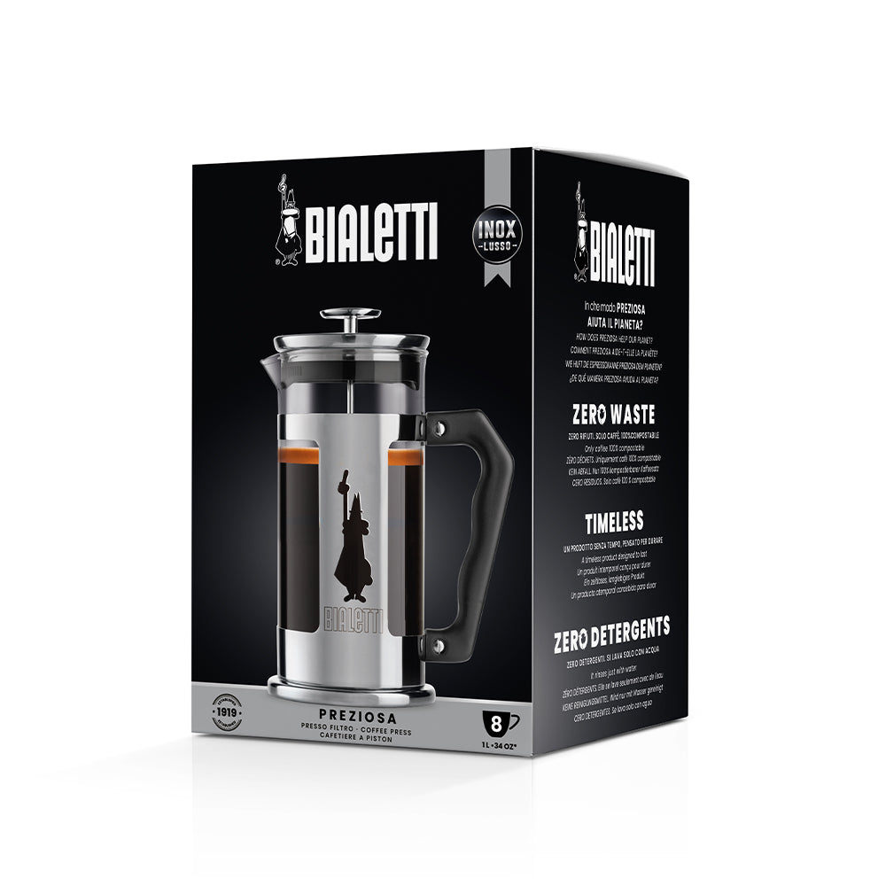 Bialetti Preziosa Coffee Press | Borosilicate Glass | 350ml, 600ml, 1L