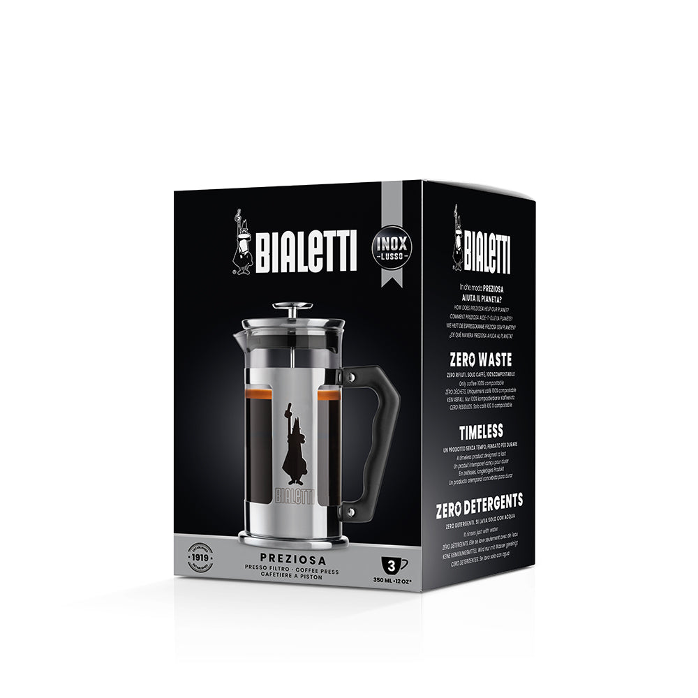 Bialetti Preziosa Coffee Press | Borosilicate Glass | 350ml, 600ml, 1L