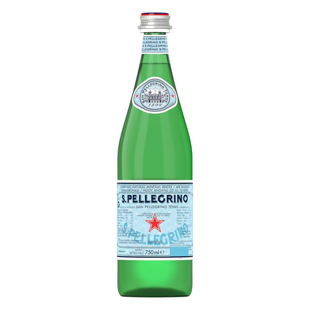 San Pellegrino Sparkling Mineral Water | 750ml Glass Bottle, 12 Pack