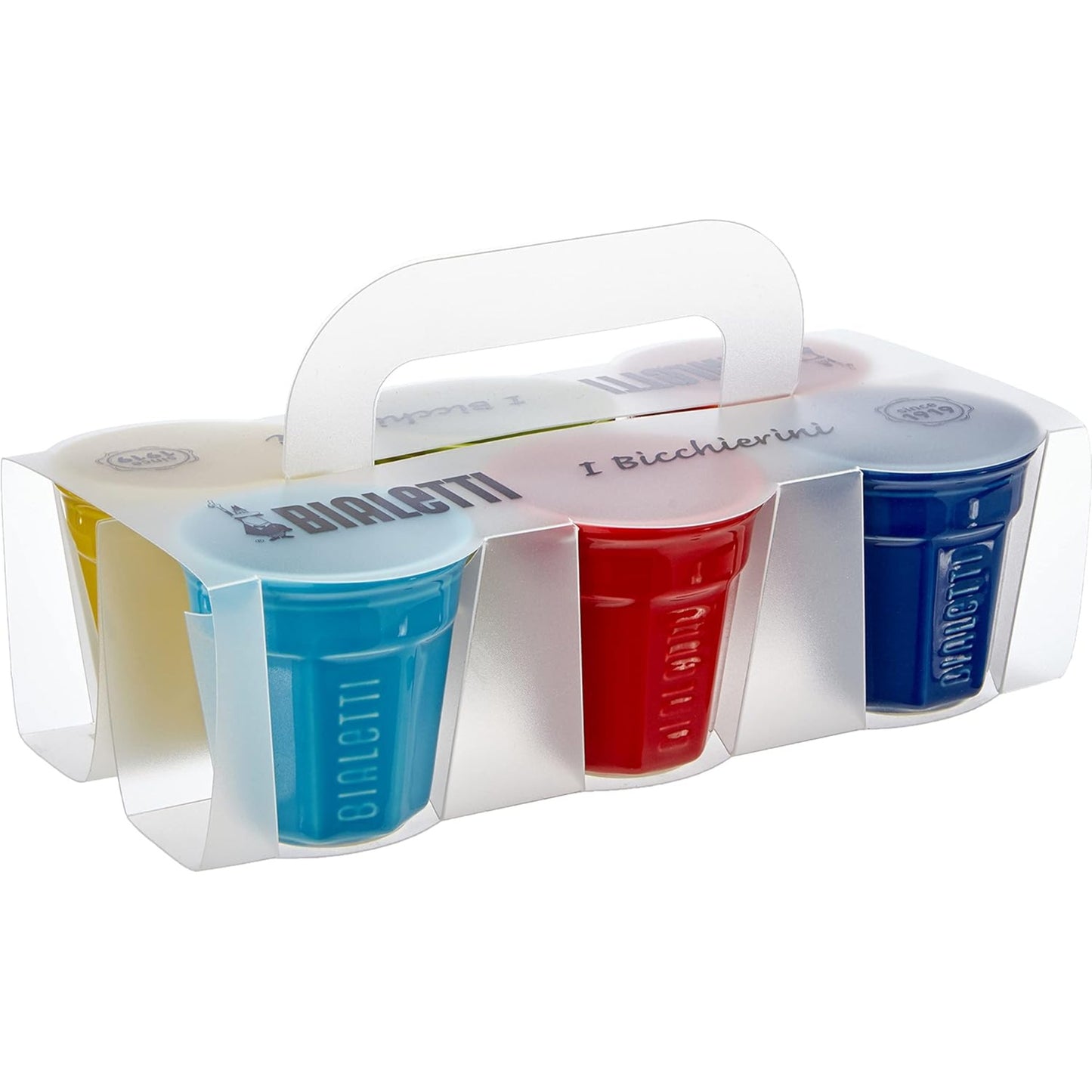 Bialetti Bicchierini Octagonal Cups | Multicolour & White | 6-Pack