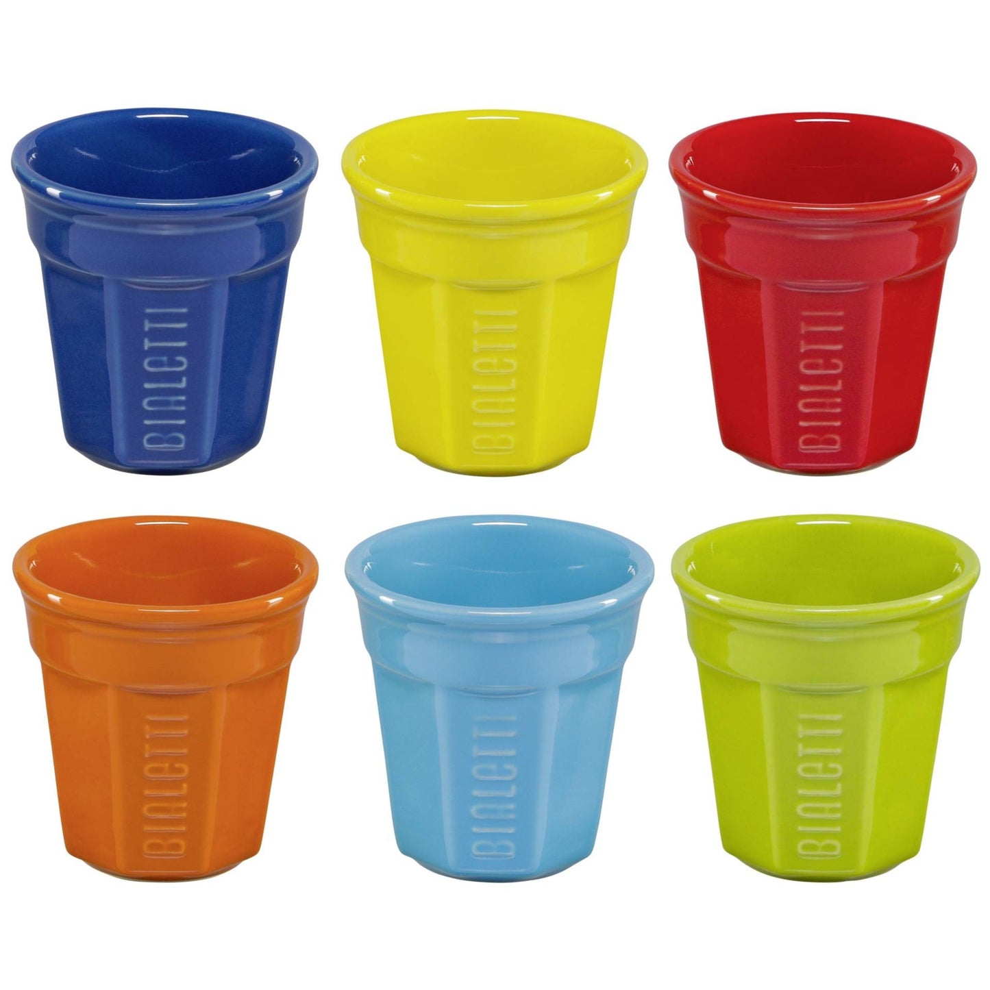 Bialetti Bicchierini Octagonal Cups | Multicolour & White | 6-Pack
