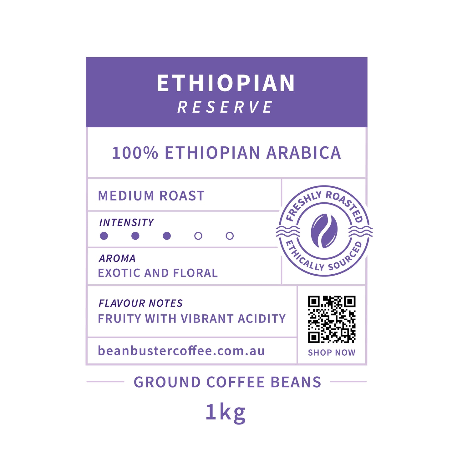Ethiopian Reserve | 100% Ethiopian Arabica | Medium Roast Coffee