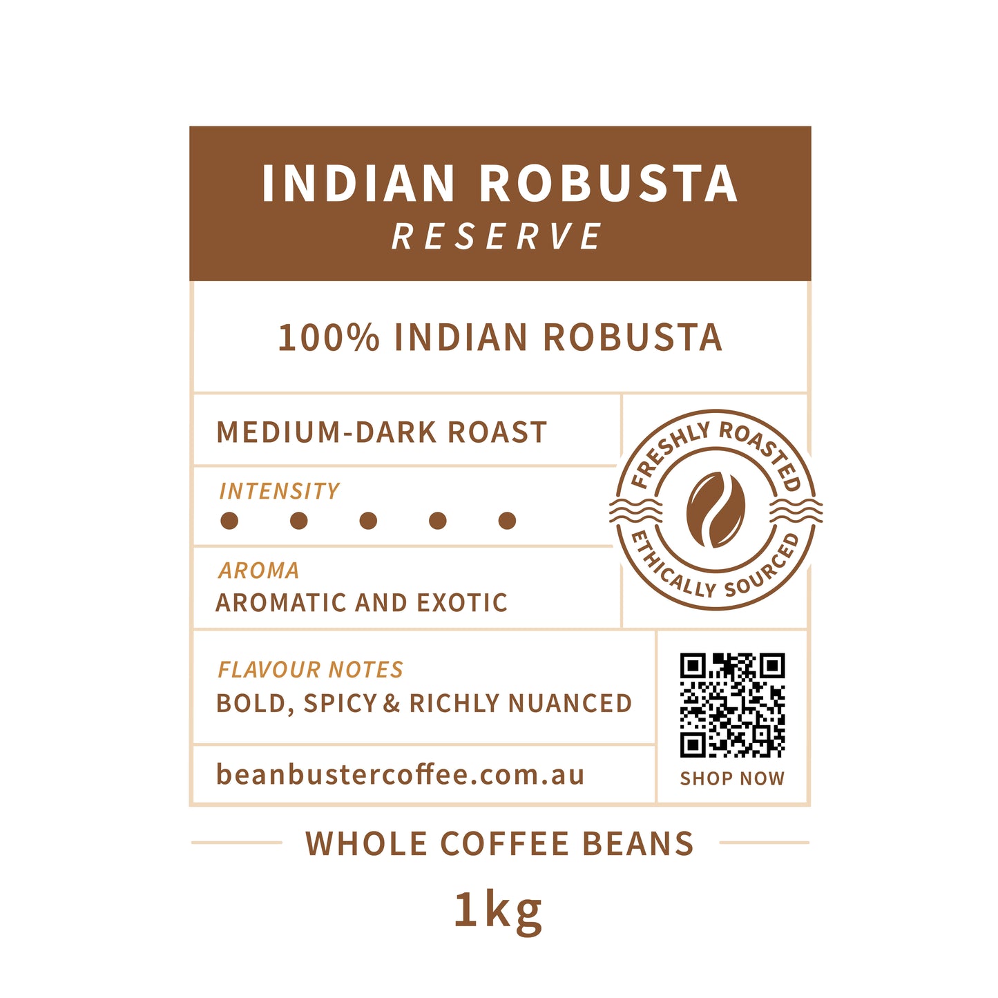 Indian Robusta Reserve | 100% Indian Robusta | Medium-Dark Roast Coffee