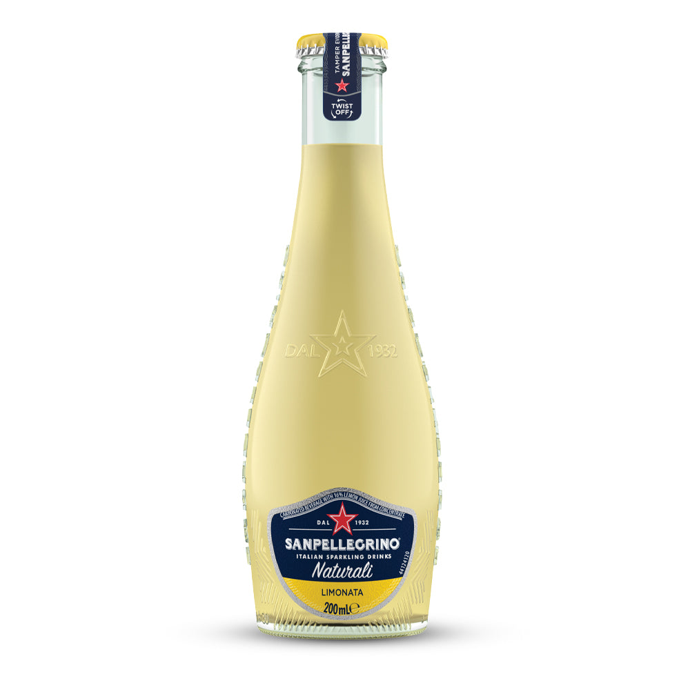San Pellegrino Limonata Naturali | Sparkling Lemon Drink | 200ml Glass Bottle, 24 Pack