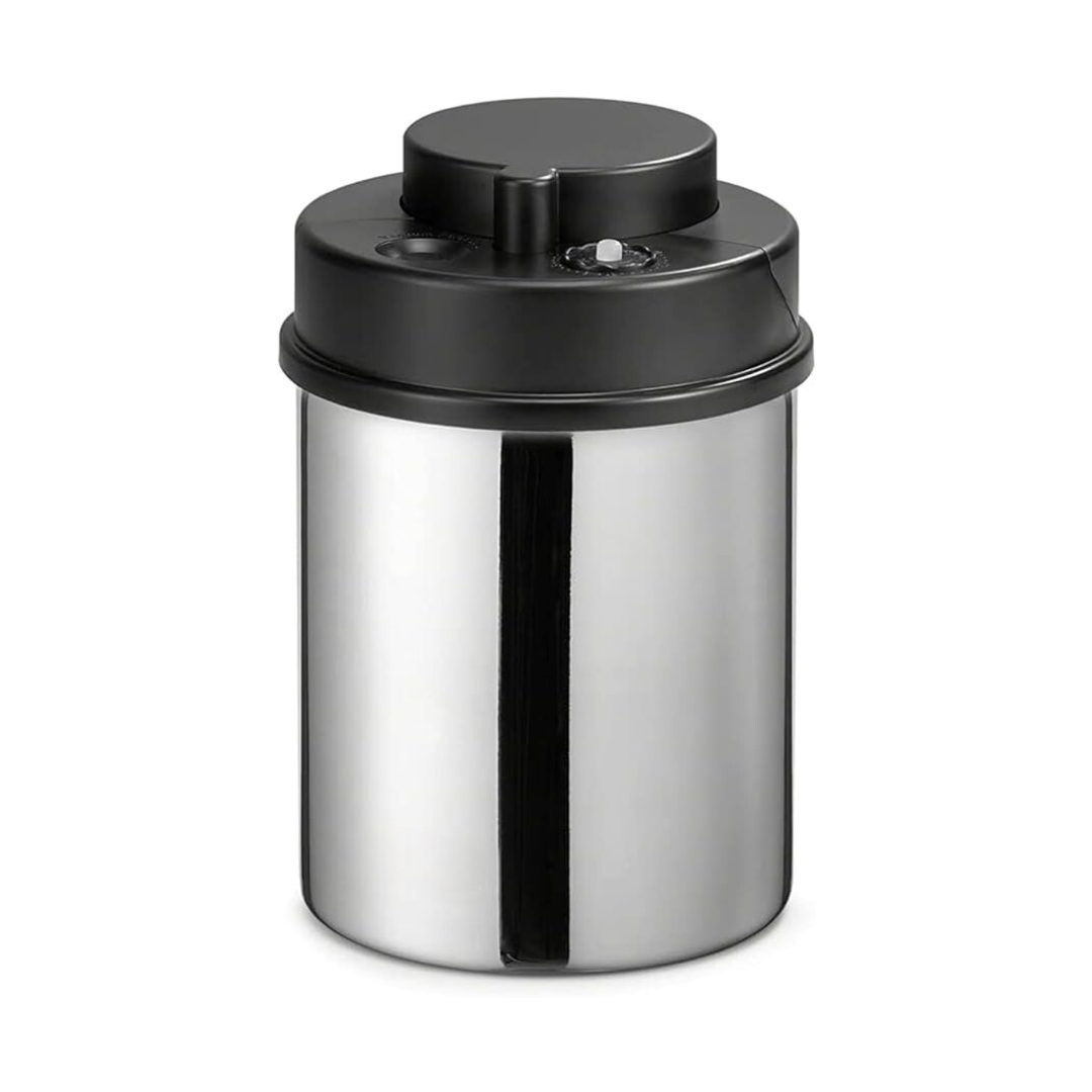 Incasa stainless steel vacuum storage canister with airtight lid – 1.3 L
