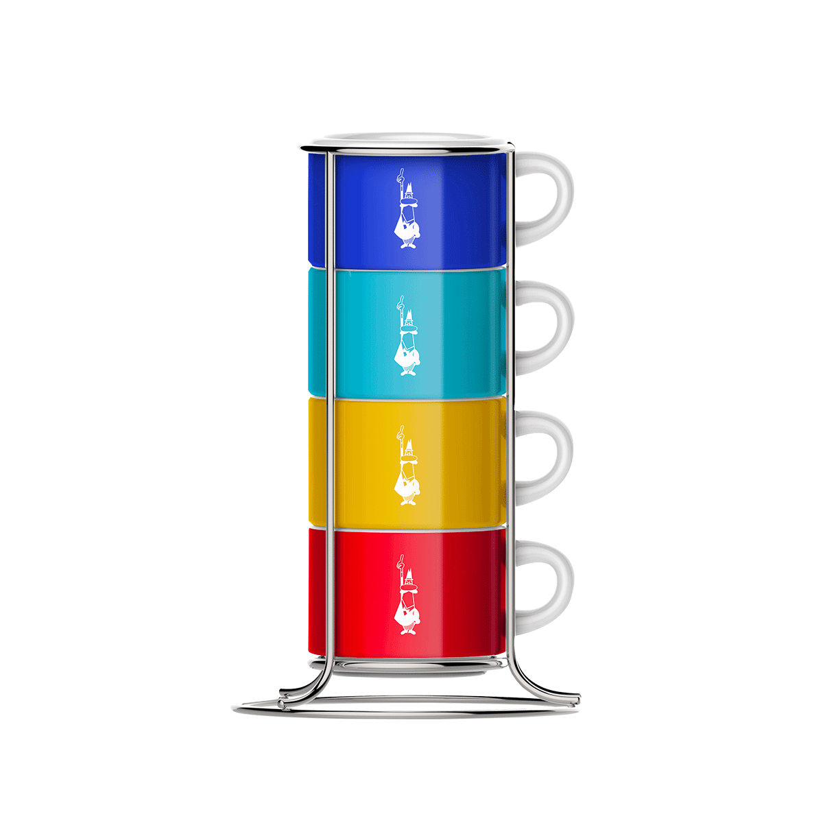 Bialetti Stackable Cappuccino Cups | Multicoloured | 4-Pack