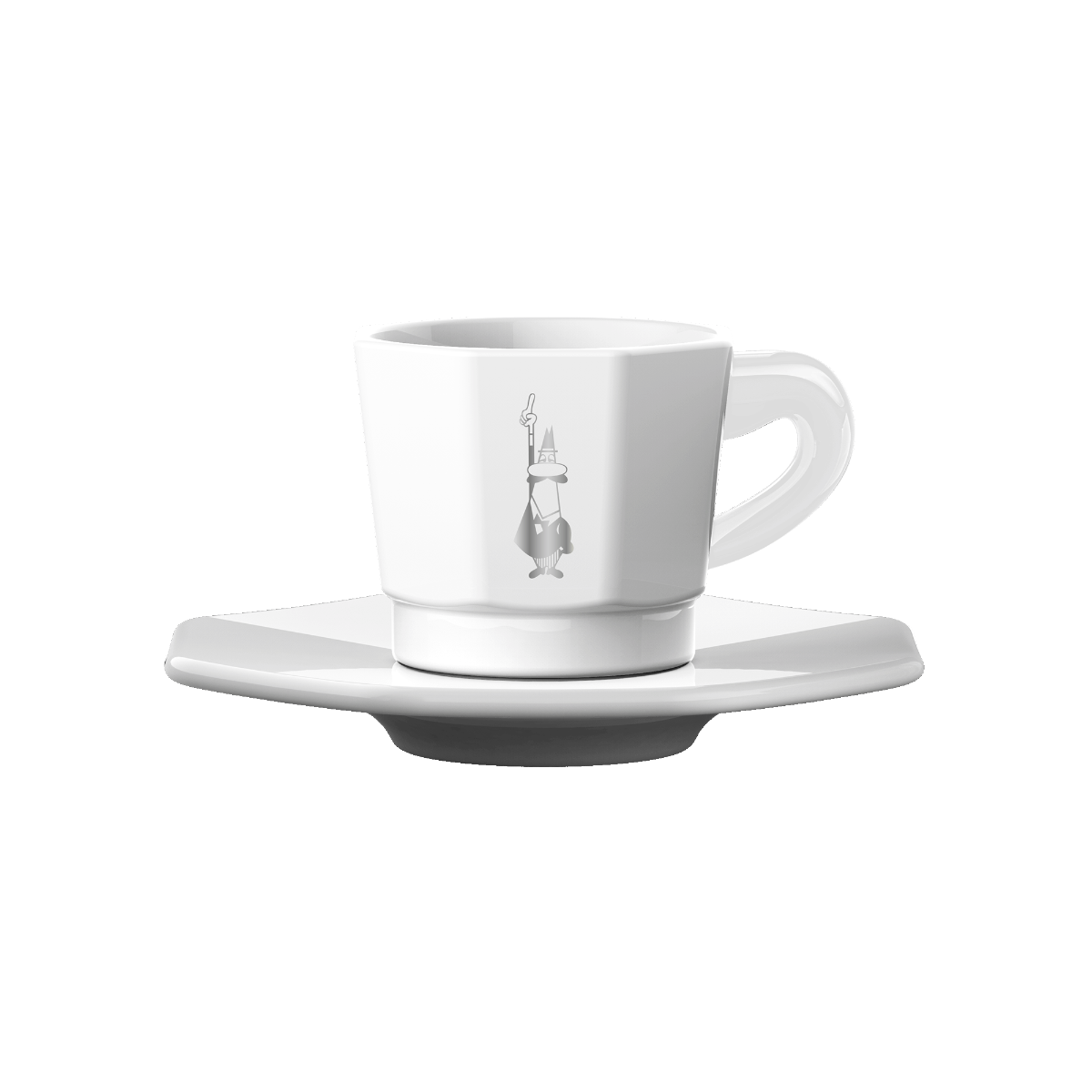 Bialetti Eight Faces Porcelain Cups | Black & Rose Gold or White | 4-Pack